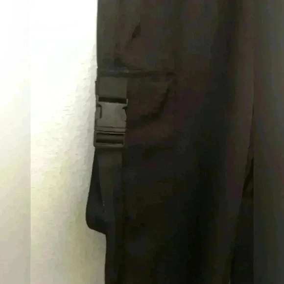 CosPlay Black Strap Pocket Pants Cuffed Bottom Polyester XS - Picture 4 of 10